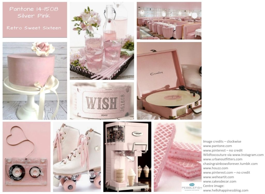 Picture Montage for Pantone Colour Silver Pink