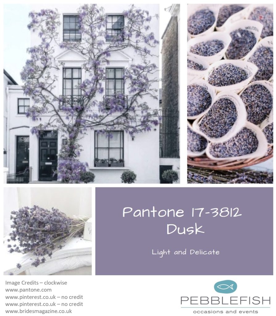 Picture montage for pantone colour Dusk
